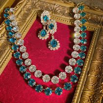 (G Home) Double Layer Crystal Large Necklace ear jacket group 1920 Dingjin 1000