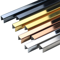 U-shaped decorative strip background wall black titanium U-shaped groove concave edge strip ceiling edging stainless steel decorative metal strip