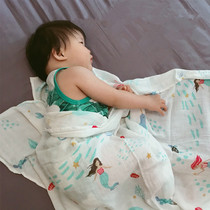 Baby scarf bamboo fiber gauze blanket summer ice silk blanket newborn children out blanket air conditioning blanket summer bath towel