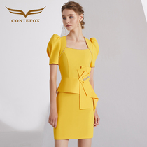 Creative fox dress small dress Banquet temperament host dress short section usually can wear socialite birthday dress