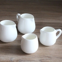 Ceramic pure white milk cup Coffee partner Creamer milk Honey milk spoon Milk pot Juice sauce cup Syrup pot