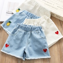 2021 New Girls summer thin summer childrens clothing childrens jeans Womens Big children wear tide short pants