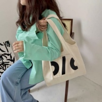 Autumn and winter original niche design sense literature and art Japanese Korean wind ins large capacity canvas bag tote shoulder female summer