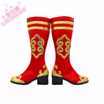 Colorful Flower Dance dance shoes Mongolian dance boots high Tube performance shoes men and women children folk dance boots