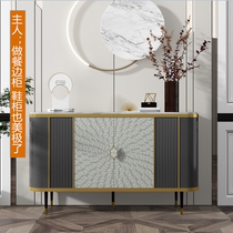 Light luxury Italian dining side cabinet Modern decoration cabinet Living room entrance cabinet Marble foyer cabinet Large capacity shoe cabinet