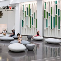 FRP leisure chair mall seat Pebble bench commercial beauty Chen decoration outdoor square rest chair customization