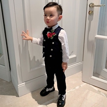 Special family male childrens suit baby birthday dress baby grab week clothes flower children small suit suit suit tide