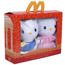 2013 version of McDonalds hello Kitty Valentines Day Couple hello Kitty Doll Plush Toy