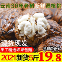Yunnan spot 2021 old tree fresh wet walnut to green skin thin skin tender walnut pregnant woman farm Walnut 5kg