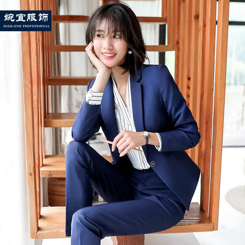 Suit suit womens professional dress dress Spring and autumn college students interview dress bank work clothes three-piece set