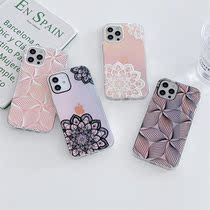 Laser transparent flower iPhone13 for Apple 12Pro max mobile phone case 8 7plus anti-drop XR foreign trade