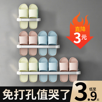 Bathroom slippers rack free of perforated toilet containing devinator Leachate Wall-mounted Toilet Shoe Rack Shelve