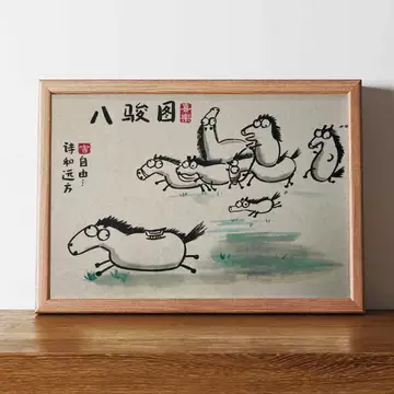 徐悲鸿八骏图搞笑挂画-徐悲鸿八骏图搞笑挂画促销价格、徐悲鸿八骏图