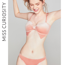 Curious Meis velvet satin rimless underwear womens suit girl Japanese cute thin butterfly cup bra cover
