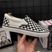 Sails Shoes Mens One Foot Pedal Sloth Shoes Breathable Trend Plaid Cloth Shoes Social Spirit Little Boy Bean Pair Mens Shoes Summer Season