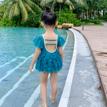 Childrens swimsuit girl Summer cute baby one-piece swimsuit Korean Net red baby boy swimsuit summer Princess