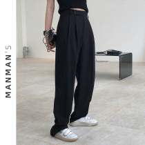  Wide-leg straight trousers Early autumn new high-waist loose hanging adjustable leggings casual trousers suit pants women