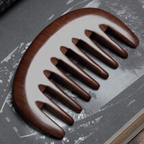Head Meridian comb natural green sandalwood comb wide tooth massage comb head therapy wood comb to prevent large men and women scalp hair loss