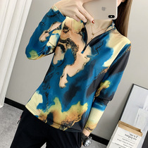 Outdoor Speed Dry T-Shirt Woman Long Sleeve Flower elastic Breathable Running Suction sweat Sport hiking Climbing Standing Quick dry clothes
