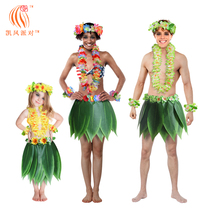 2019 New adult men and women leaf skirt encrypted Garland set childrens stage performance costume five sets