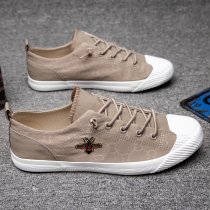 2022 Spring new breathable cloth shoes Mens Korean version Trend One foot pedal Old Beijing Bushoe Mens deodorant Sail Cloth Shoes