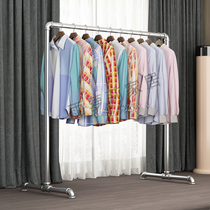 Steel pipe floor-to-ceiling drying rack indoor hanging hanger balcony drying rack outdoor quilt rack single pole household coilet Rod