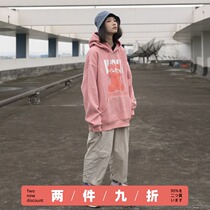 Tide three WOLA autumn bear hooded sweater coat men and women couples National Tide brand loose lazy wind Joker hoodie