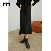MM Mai Meng 2021 autumn new acetate a-line skirt mid-length thin fishtail high waist skirt female 5C8141281
