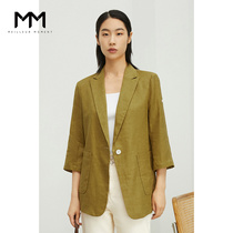 MM Mai Meng 2021 autumn new suit women linen thin slim temperament suit jacket 5C6112751