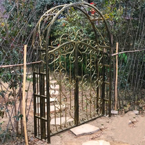 Fence gate iron gate arch flower frame door stack roof villa arch shelf iron garden door arch flower frame door
