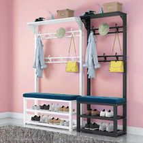 Hangshirt bedroom entrance door to the door to the door of the door to the floor hall combined multi-functional shift bench cap frame in one simple clothes rack