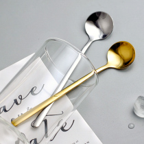 304 stainless steel coffee spoon creative European small spoon household long handle metal dessert spoon mixing spoon