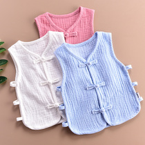 Baby pipa clothing vest pure cotton gauze summer thin section baby cotton hemp padded vest top waistcoat Chinese style