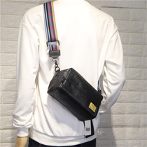 Tide brand leather shoulder bag mens summer new Japanese sports leisure crossbody small square bag Street retro messenger bag