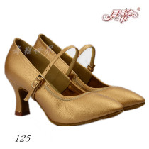 Betty dance shoes womens modern shoes 125 mid-skin black adult national standard dance waltz dance ballroom dance shoes