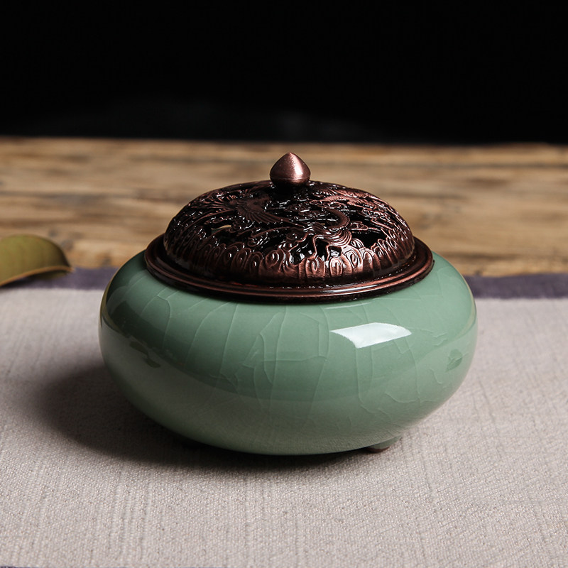 Longquan Qing porcelain incense oven ceramic incense stove tea ceremony home handmade antique incense stove set pieces fragrance supplies