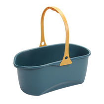 Increase the thickened wide-mouth portable flat panel washing cotton mop bucket rectangular plastic bucket fishing bucket single mop bucket