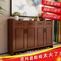 Solid wood color shoe cabinet simple modern entrance hall Hall Cabinet balcony living room partition shoe cabinet large capacity locker