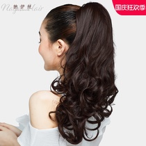 Pony-tailed wig female grip type high ponytail long curly hair net red corn hot wave real hair curls natural and realistic