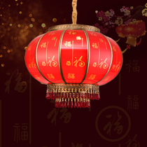 Chinese style blessing word copper outdoor waterproof red glass lantern New Year celebration villa balcony courtyard door chandelier