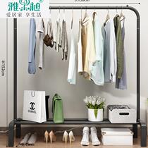 Dual-use household double-row clothes rack Indoor clothes rack Bedroom space-saving balcony drying clothes rod multi-function
