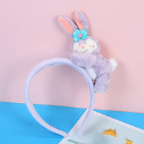 The same plush cartoon hairband Star Delu Ballet long-eared rabbit headband Paradise street shot headdress