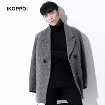 Winter cashmere woolen coat mid-length mens Korean version trend British style woolen woolen trench coat thickened and slim