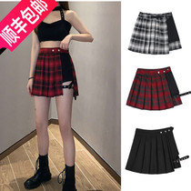 Dark black jazz performance costume blackpink womens group split leg ring pleated skirt pants lisa skirt