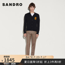 sandro 2021 spring and summer new mens youth popular bear decoration wool knitted cardigan SHPTR00272