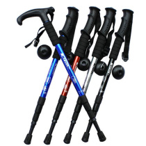 Outdoor mountaineering Rod titanium alloy female walking crutches ultra-light hand battle telescopic carbon Mountain Equipment childrens mountain climbing pole