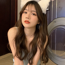 Wig female hair natural long curly hair air bangs water ripples gradient Net red daily lolita full head cover