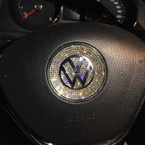 Apply the new Volkswagen Steering Wheel Label Diamond sticker POLO Golf Langey CC Speed Tempo Maiten Reform Decorative Sticker Water Drill