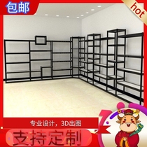 Commercial store shoe store shoe rack Shoe display rack mens and womens childrens shoes and bags display cabinet solid wood floor-to-ceiling shelves