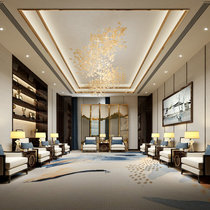 New Chinese office VIP reception in talks VIPs Sofa Tea Table Combination Single level cloth leather art solid wood customized